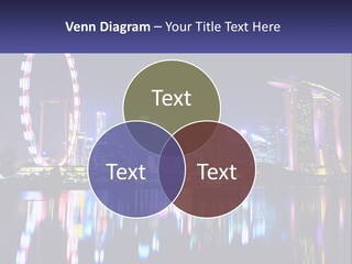 A Large Ferris Wheel In The Middle Of A City At Night PowerPoint Template
