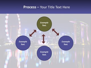 A Large Ferris Wheel In The Middle Of A City At Night PowerPoint Template