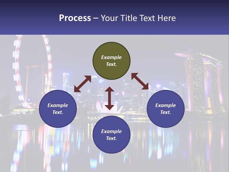 A Large Ferris Wheel In The Middle Of A City At Night PowerPoint Template