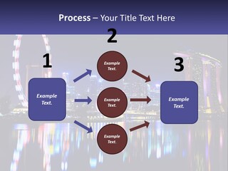 A Large Ferris Wheel In The Middle Of A City At Night PowerPoint Template