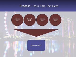 A Large Ferris Wheel In The Middle Of A City At Night PowerPoint Template