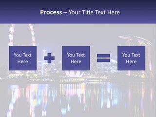 A Large Ferris Wheel In The Middle Of A City At Night PowerPoint Template