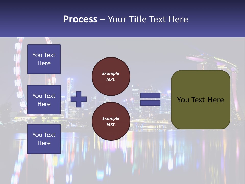 A Large Ferris Wheel In The Middle Of A City At Night PowerPoint Template