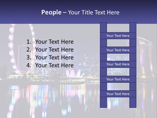 A Large Ferris Wheel In The Middle Of A City At Night PowerPoint Template