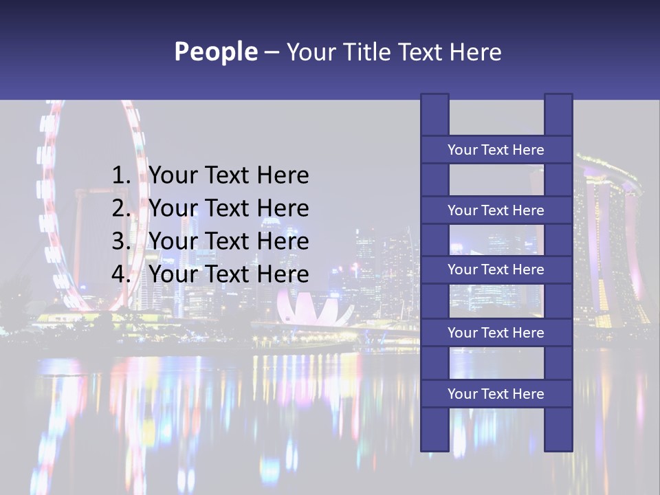 A Large Ferris Wheel In The Middle Of A City At Night PowerPoint Template