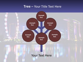 A Large Ferris Wheel In The Middle Of A City At Night PowerPoint Template