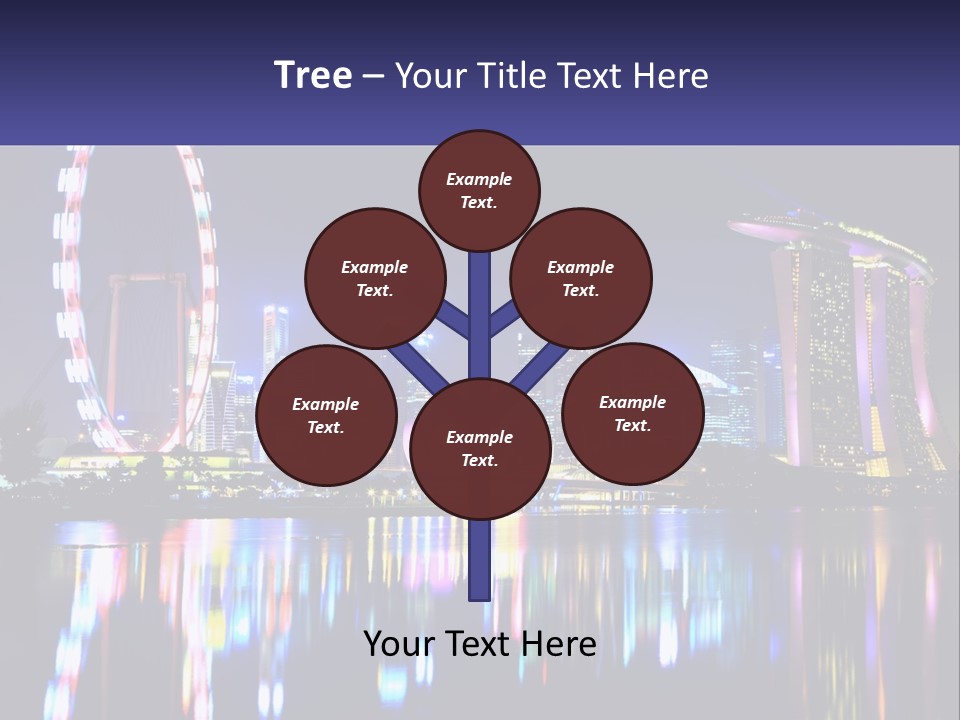 A Large Ferris Wheel In The Middle Of A City At Night PowerPoint Template