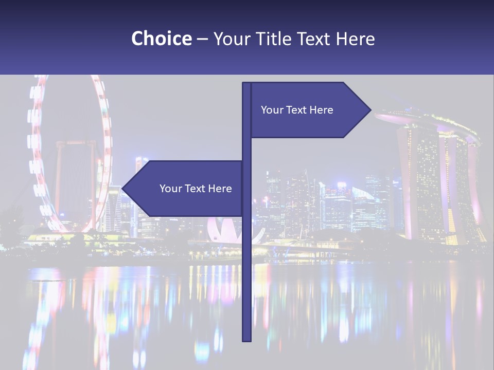 A Large Ferris Wheel In The Middle Of A City At Night PowerPoint Template