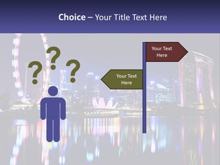 A Large Ferris Wheel In The Middle Of A City At Night PowerPoint Template