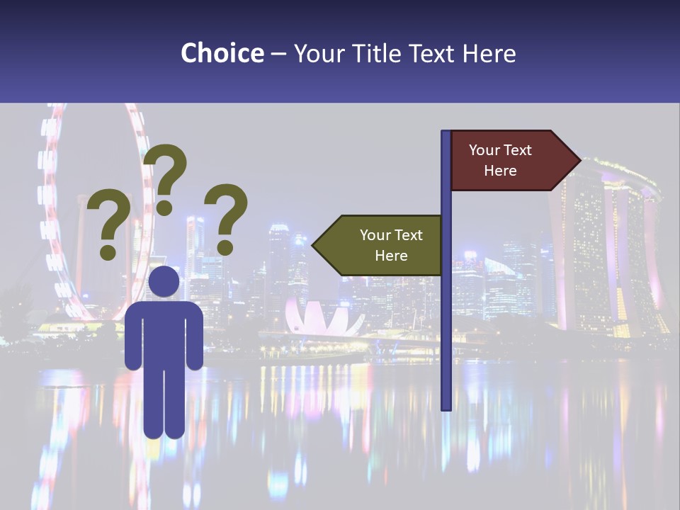 A Large Ferris Wheel In The Middle Of A City At Night PowerPoint Template