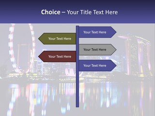 A Large Ferris Wheel In The Middle Of A City At Night PowerPoint Template