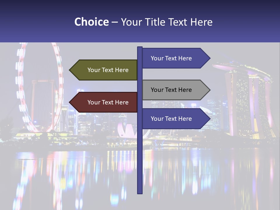 A Large Ferris Wheel In The Middle Of A City At Night PowerPoint Template