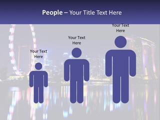 A Large Ferris Wheel In The Middle Of A City At Night PowerPoint Template
