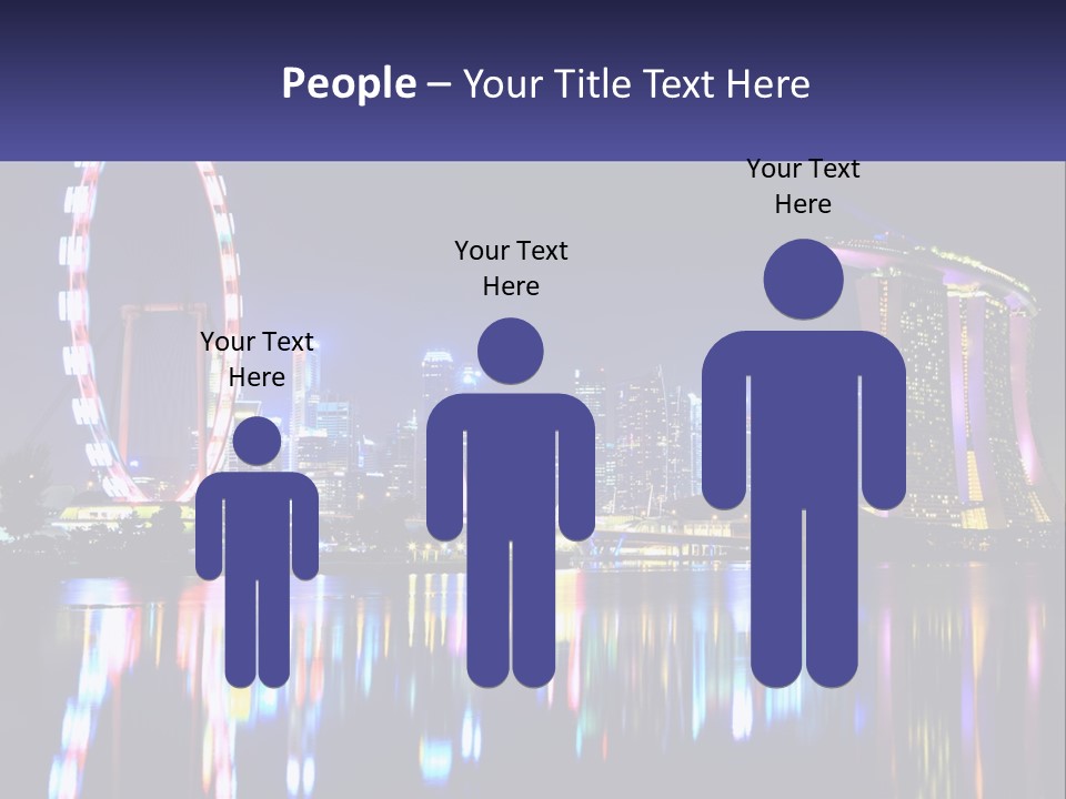A Large Ferris Wheel In The Middle Of A City At Night PowerPoint Template
