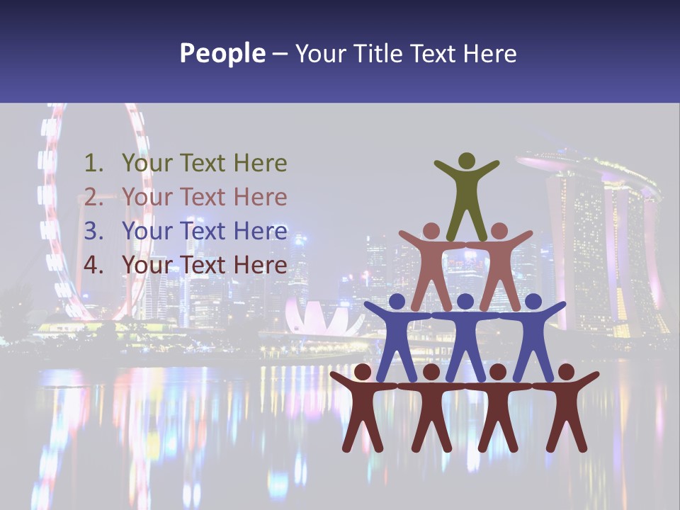 A Large Ferris Wheel In The Middle Of A City At Night PowerPoint Template