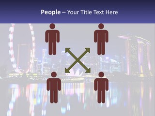 A Large Ferris Wheel In The Middle Of A City At Night PowerPoint Template