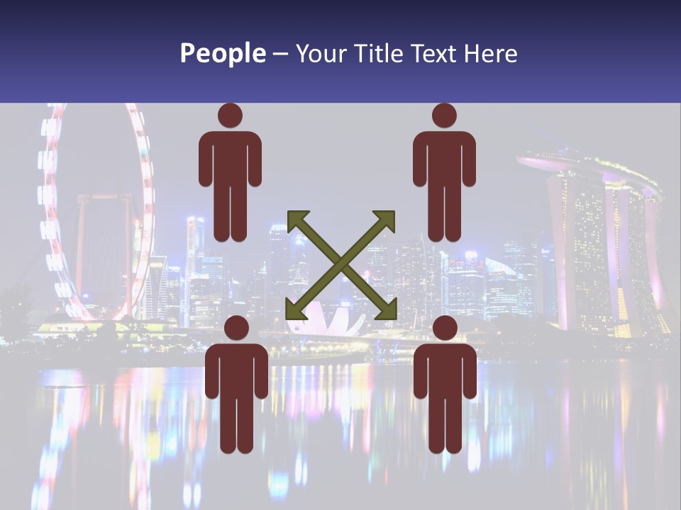 A Large Ferris Wheel In The Middle Of A City At Night PowerPoint Template