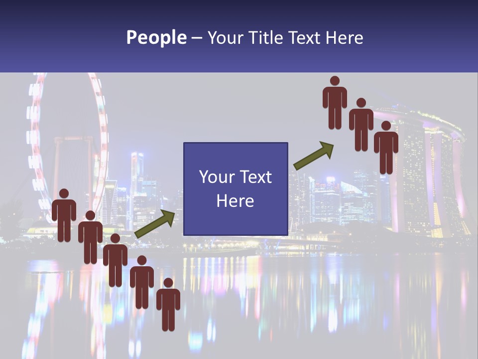 A Large Ferris Wheel In The Middle Of A City At Night PowerPoint Template