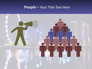 A Large Ferris Wheel In The Middle Of A City At Night PowerPoint Template