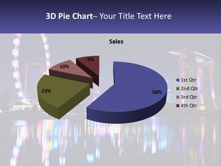 A Large Ferris Wheel In The Middle Of A City At Night PowerPoint Template