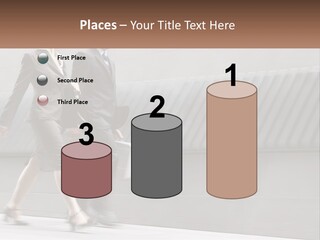 A Business Man And Woman Walking Down A Street PowerPoint Template