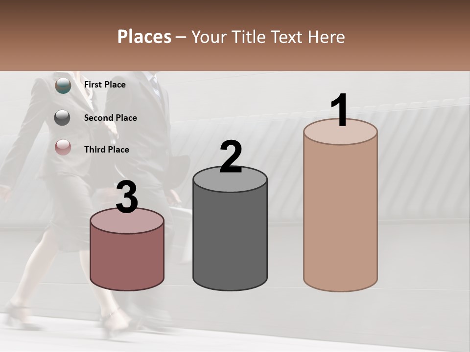 A Business Man And Woman Walking Down A Street PowerPoint Template