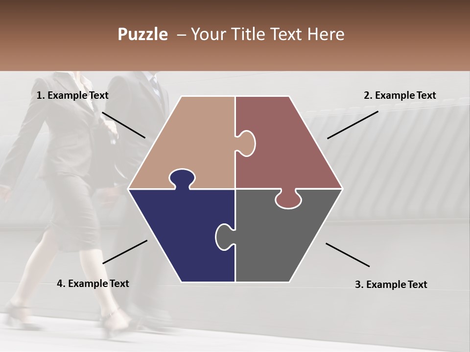 A Business Man And Woman Walking Down A Street PowerPoint Template