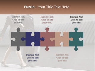 A Business Man And Woman Walking Down A Street PowerPoint Template