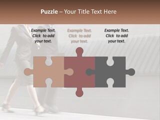 A Business Man And Woman Walking Down A Street PowerPoint Template