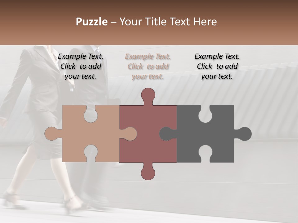 A Business Man And Woman Walking Down A Street PowerPoint Template