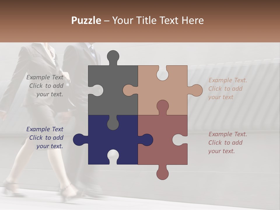 A Business Man And Woman Walking Down A Street PowerPoint Template