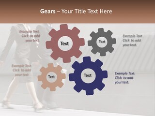 A Business Man And Woman Walking Down A Street PowerPoint Template