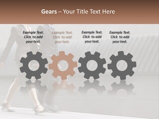 A Business Man And Woman Walking Down A Street PowerPoint Template