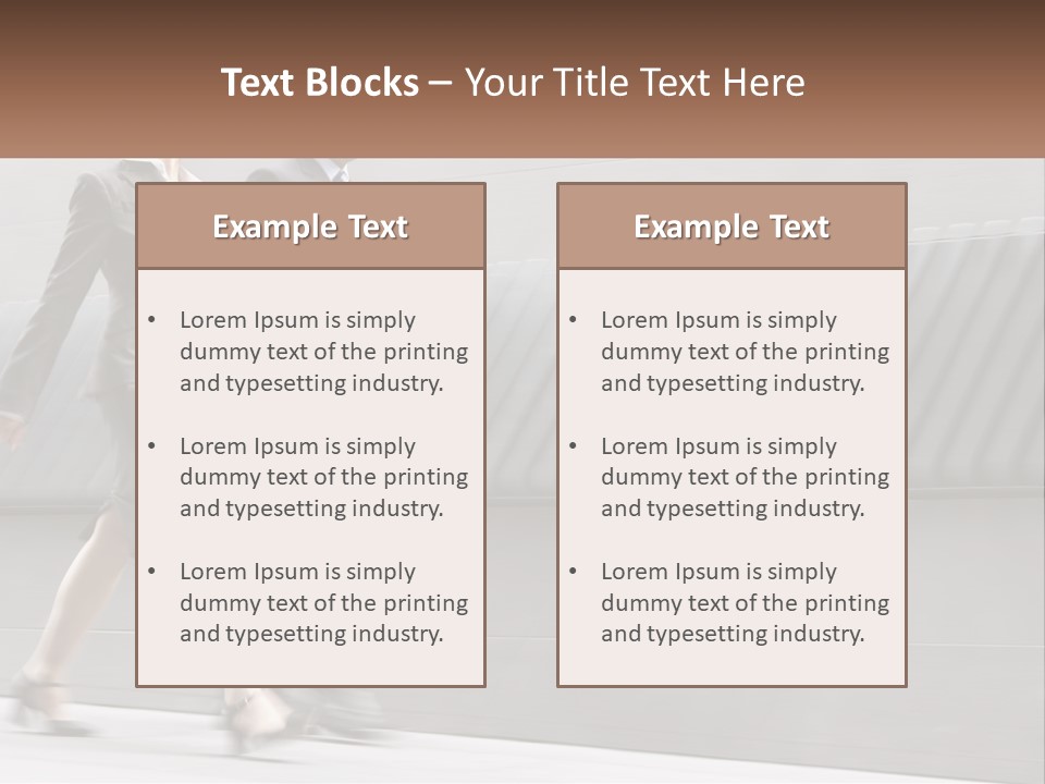 A Business Man And Woman Walking Down A Street PowerPoint Template
