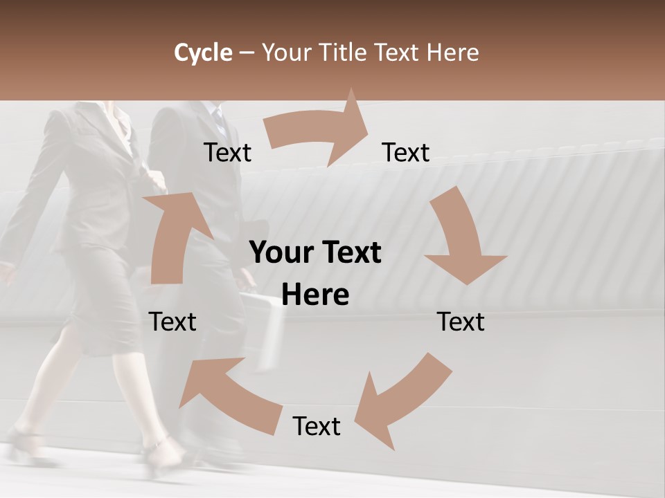 A Business Man And Woman Walking Down A Street PowerPoint Template