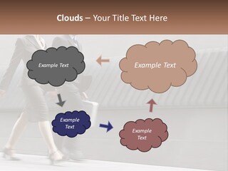 A Business Man And Woman Walking Down A Street PowerPoint Template