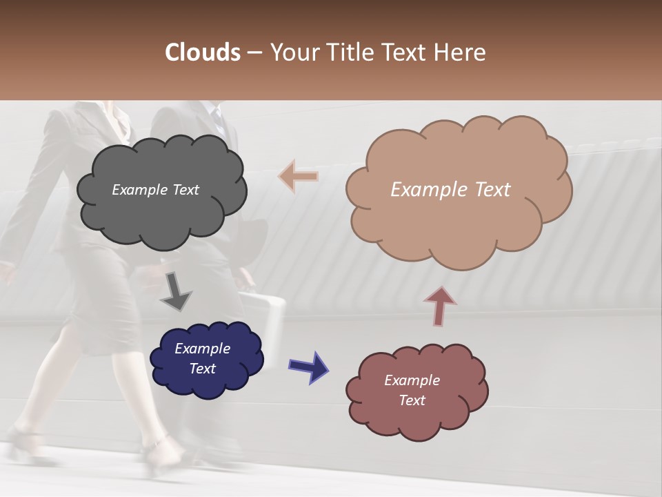 A Business Man And Woman Walking Down A Street PowerPoint Template