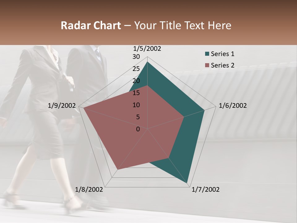 A Business Man And Woman Walking Down A Street PowerPoint Template