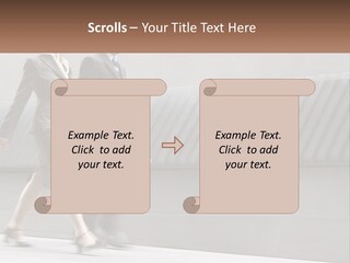 A Business Man And Woman Walking Down A Street PowerPoint Template