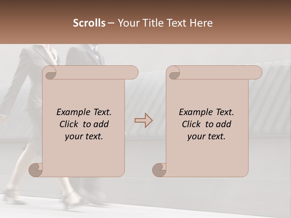 A Business Man And Woman Walking Down A Street PowerPoint Template