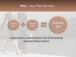 A Business Man And Woman Walking Down A Street PowerPoint Template