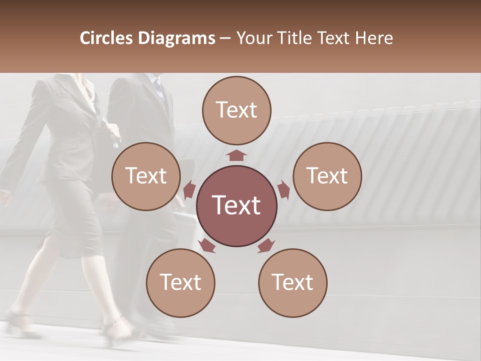 A Business Man And Woman Walking Down A Street PowerPoint Template