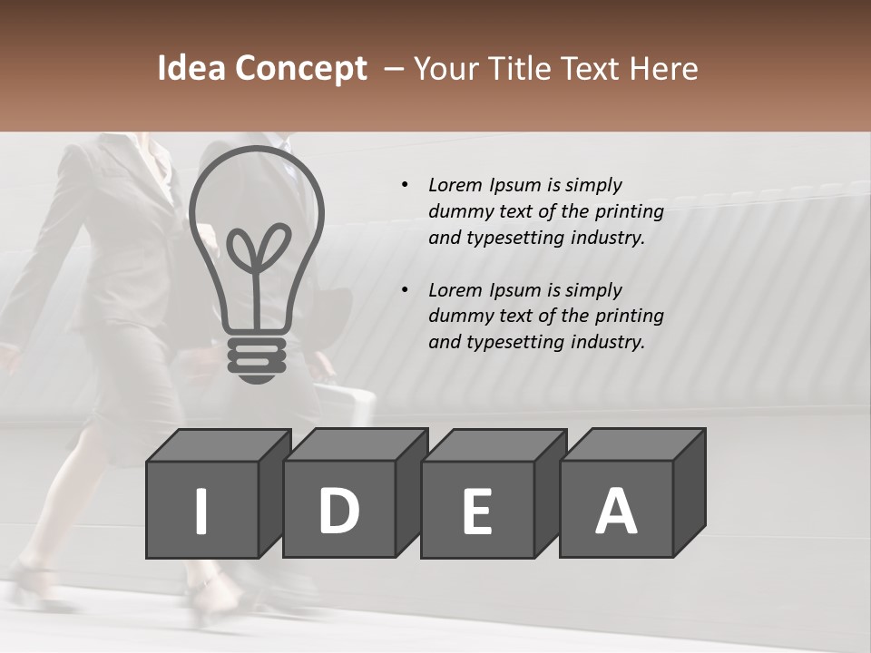 A Business Man And Woman Walking Down A Street PowerPoint Template