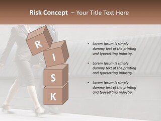 A Business Man And Woman Walking Down A Street PowerPoint Template