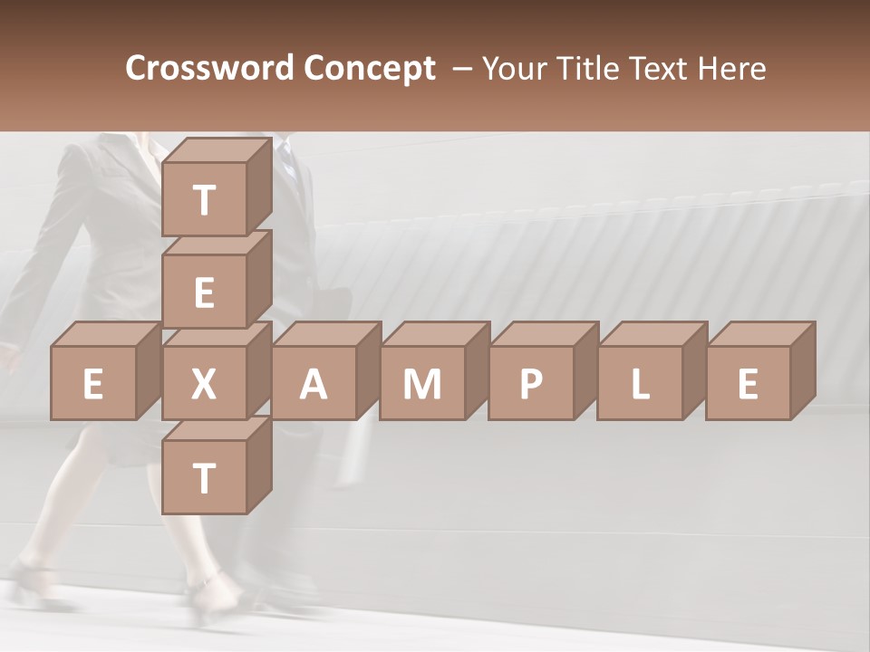 A Business Man And Woman Walking Down A Street PowerPoint Template