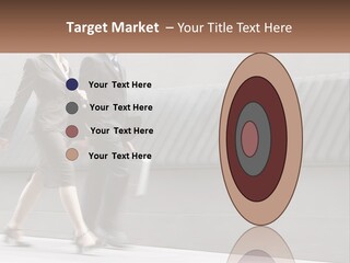 A Business Man And Woman Walking Down A Street PowerPoint Template