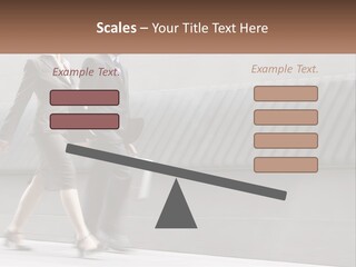 A Business Man And Woman Walking Down A Street PowerPoint Template