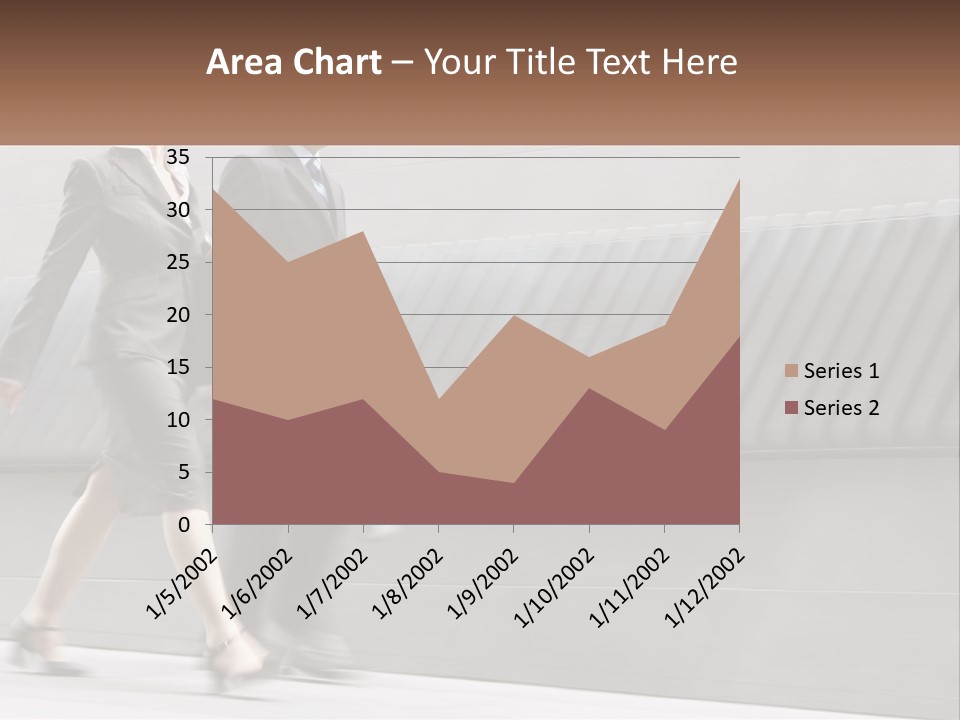 A Business Man And Woman Walking Down A Street PowerPoint Template