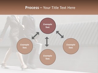 A Business Man And Woman Walking Down A Street PowerPoint Template