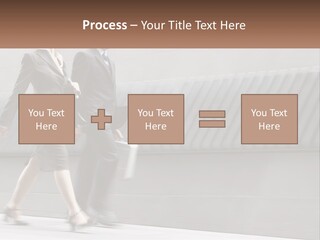 A Business Man And Woman Walking Down A Street PowerPoint Template
